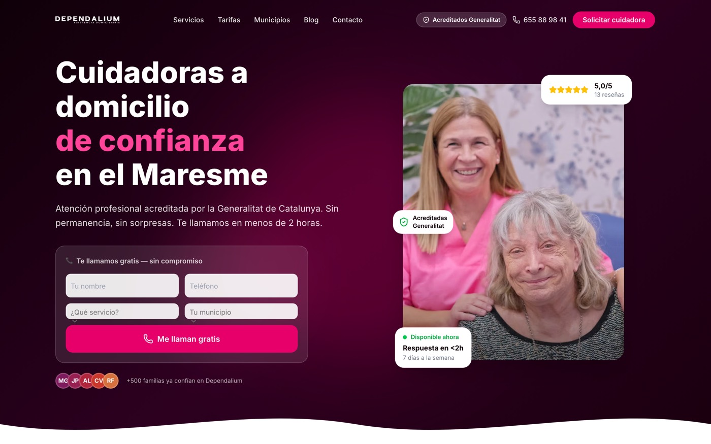 Captura de la web de Dependalium