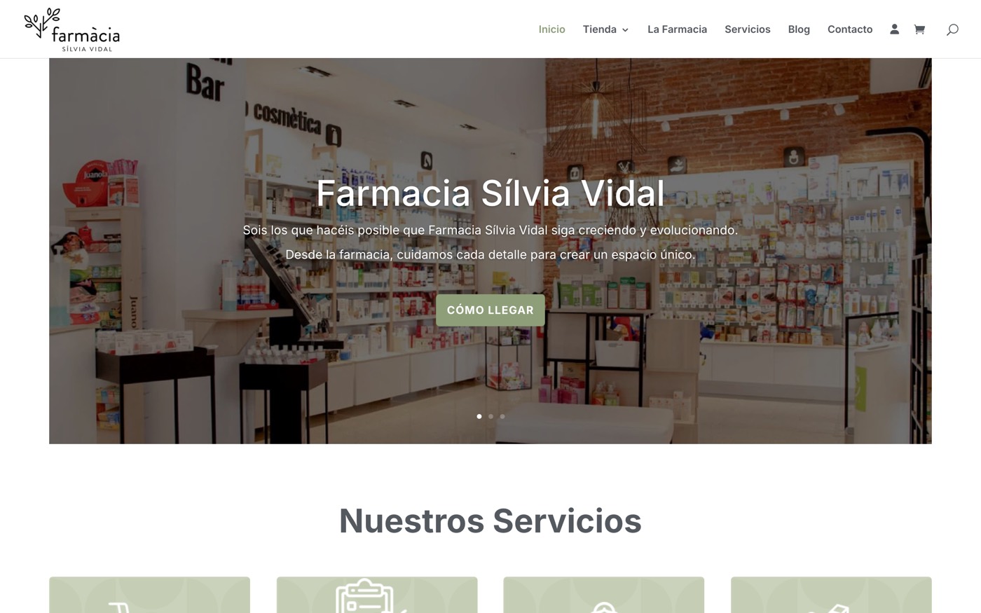 Captura de la web de Farmàcia Sílvia Vidal